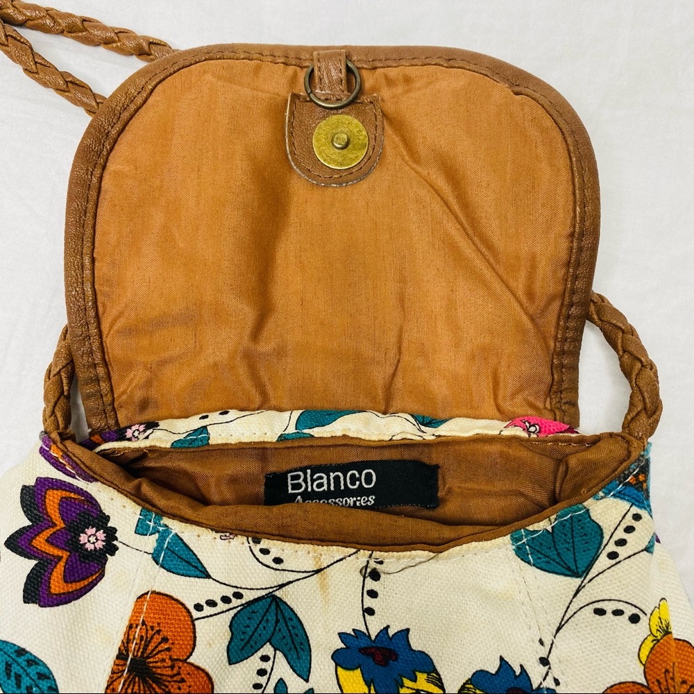 Blanco crossbody small tan floral bag ladies. - Picture 6 of 11